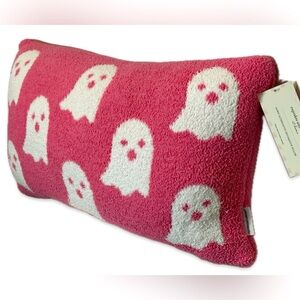 Pink and White Ghost Decorative Pillow